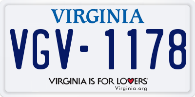 VA license plate VGV1178