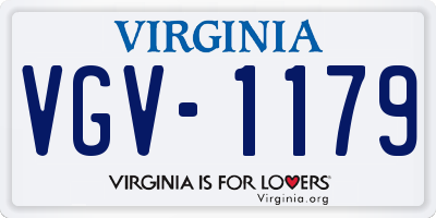 VA license plate VGV1179