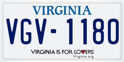 VA license plate VGV1180