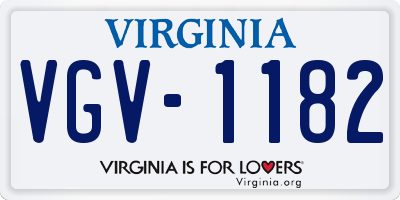 VA license plate VGV1182