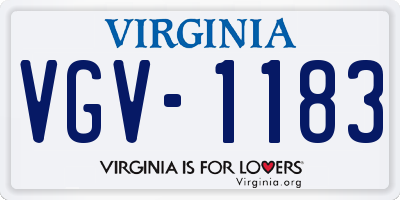 VA license plate VGV1183