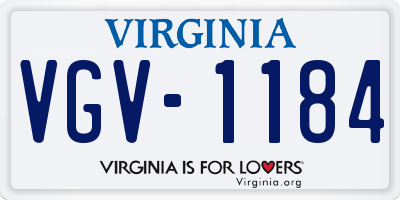 VA license plate VGV1184