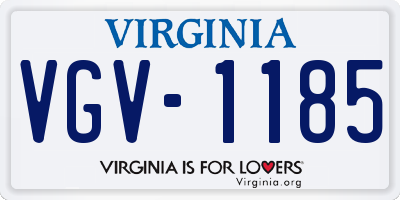 VA license plate VGV1185