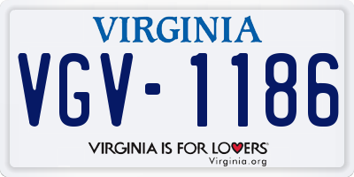 VA license plate VGV1186