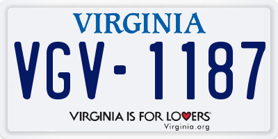 VA license plate VGV1187