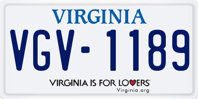 VA license plate VGV1189