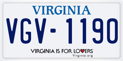 VA license plate VGV1190