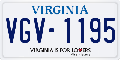 VA license plate VGV1195