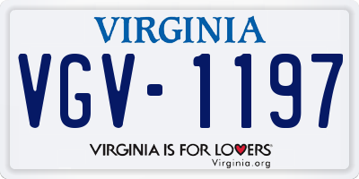 VA license plate VGV1197