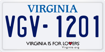 VA license plate VGV1201