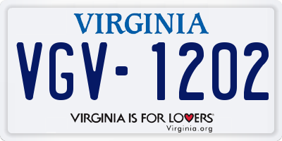 VA license plate VGV1202