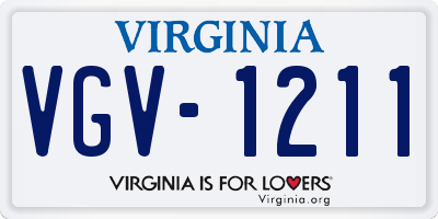 VA license plate VGV1211
