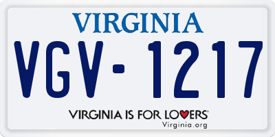 VA license plate VGV1217