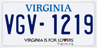 VA license plate VGV1219