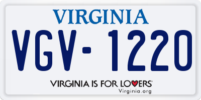 VA license plate VGV1220