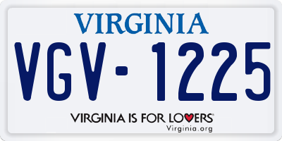 VA license plate VGV1225