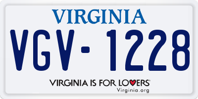 VA license plate VGV1228