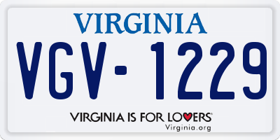 VA license plate VGV1229