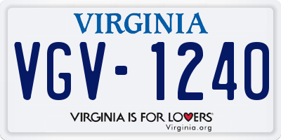 VA license plate VGV1240