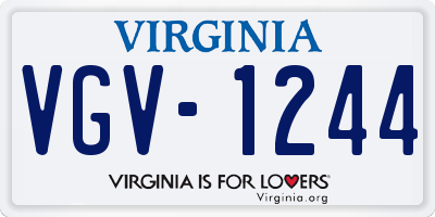VA license plate VGV1244