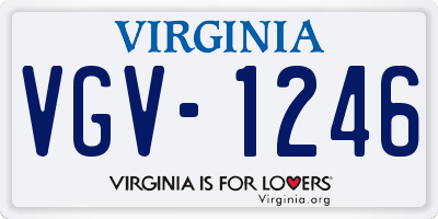 VA license plate VGV1246