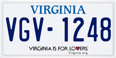 VA license plate VGV1248