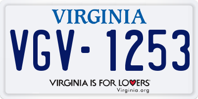 VA license plate VGV1253