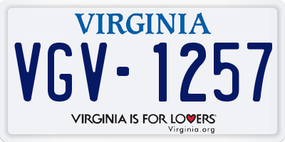 VA license plate VGV1257