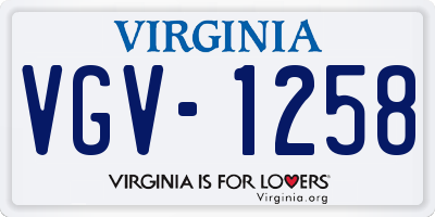VA license plate VGV1258