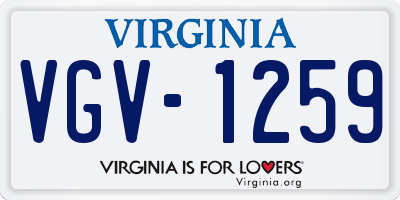 VA license plate VGV1259