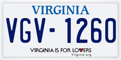 VA license plate VGV1260