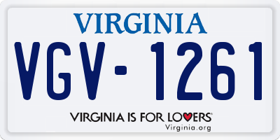 VA license plate VGV1261