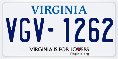 VA license plate VGV1262