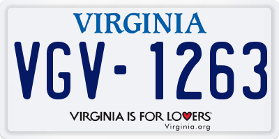 VA license plate VGV1263