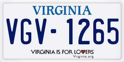 VA license plate VGV1265