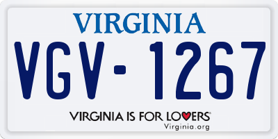 VA license plate VGV1267