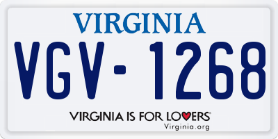 VA license plate VGV1268