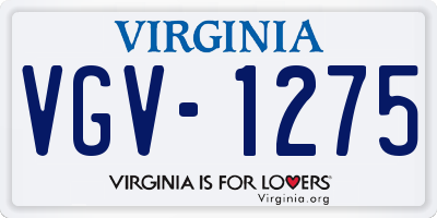 VA license plate VGV1275