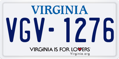 VA license plate VGV1276