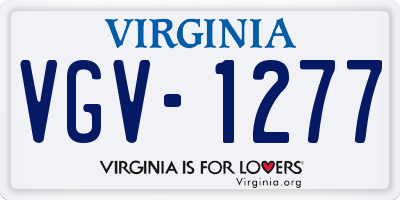 VA license plate VGV1277