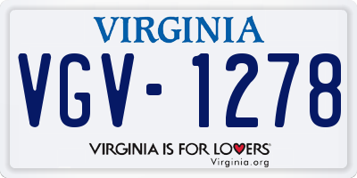 VA license plate VGV1278