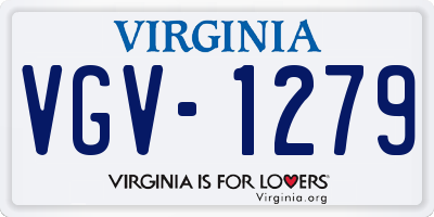 VA license plate VGV1279