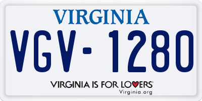 VA license plate VGV1280