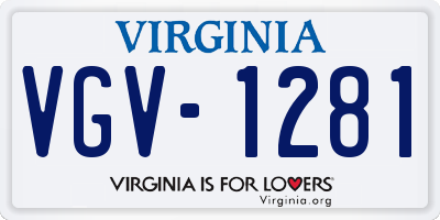 VA license plate VGV1281