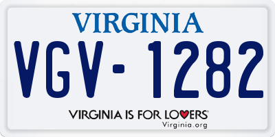 VA license plate VGV1282