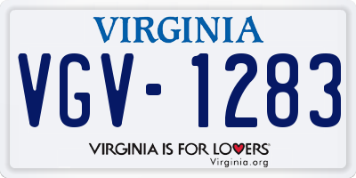VA license plate VGV1283