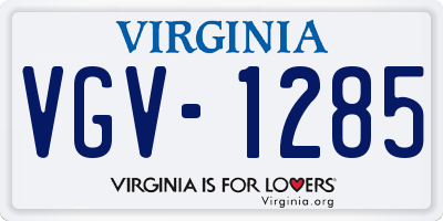 VA license plate VGV1285