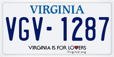 VA license plate VGV1287