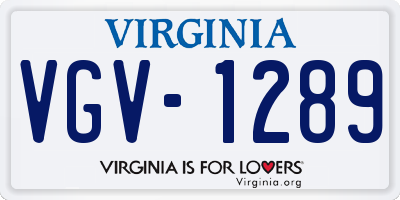 VA license plate VGV1289