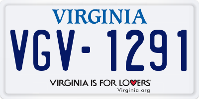 VA license plate VGV1291